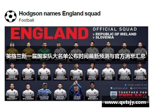 英格兰新一届国家队大名单公布时间最新预测与官方消息汇总